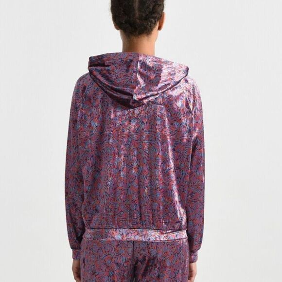 LILI SIDONIO velvet Printed‎ Hoodie top Size M boho - Picture 4 of 10